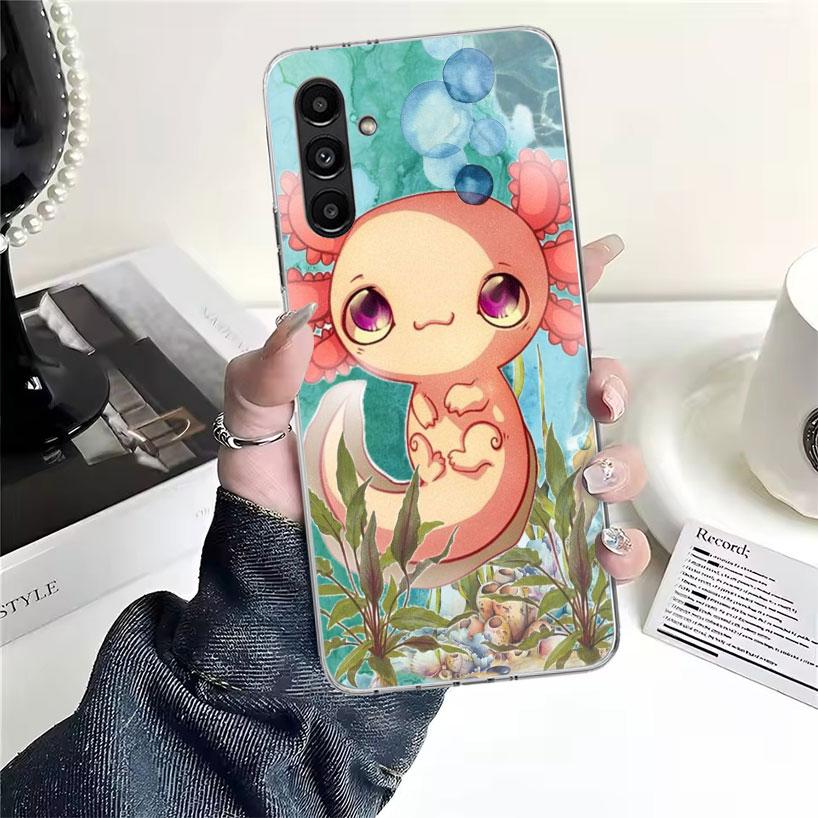 Милый Аксолотль Кавайный Чехол Для Телефона Для Samsung Galaxy A13 A14 A15 A16 A17 A53 A54 A55 A56 A57 A33 A34 A35 A36 A37 A23 A24 A25 A26 Ga