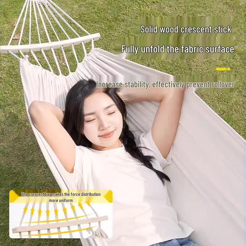 Trendy Canvas Hammock with Spreader Bar