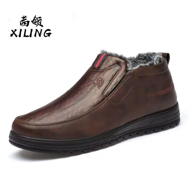 Хлопковая обувь утеплена хлопком, зимним вельветом и утолщенной термокожей из ПУ, деловая кожа с мягкой подошвой, закрывающая ногу