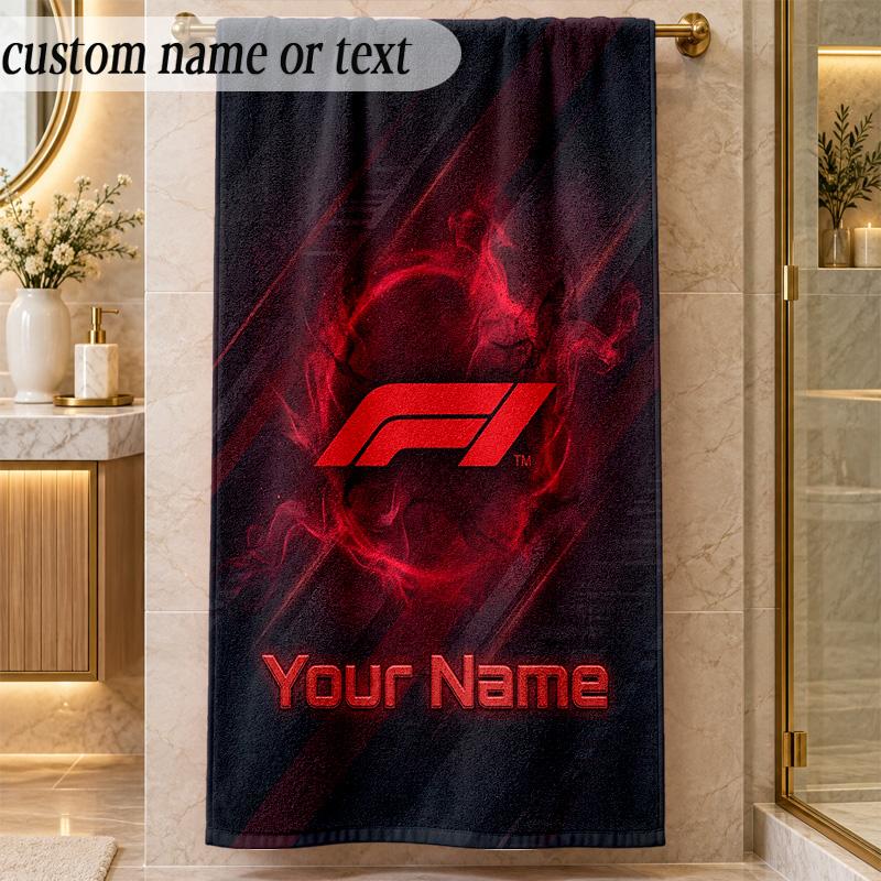 Beach TowelF1 Custom Name Text Personalized Soft Towel for Beach Pool Indoor Home Decor Gift