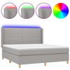 VidaXL Slatted Bed Base with Mattress and LED, Upholstered Bed, Double Bed, Adult Bed for Interior Bedroom, 3139045