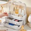Органайзер для косметики, ящик для хранения, пылезащитный ящик для рабочего стола, органайзер для ювелирных изделий, прозрачная переносная ручка, контейнеры для хранения средств по уходу за кожей