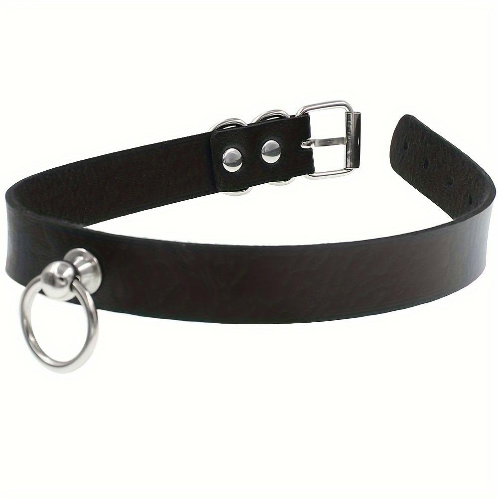 Готический панк ПУ кожаный чокер с О-кольцом - Регулируемое ожерелье-воротник для женщин, идеально для Хэллоуина и повседневной носки