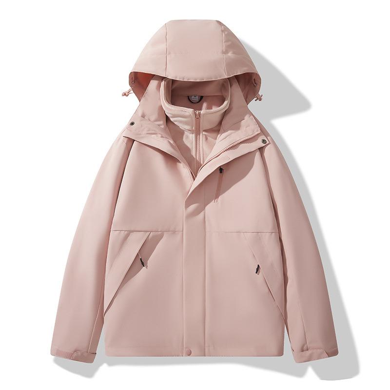 Женская куртка-двойка три-в-одном, Ветрозащитная, Водонепроницаемая, Трехзащитная для улицы