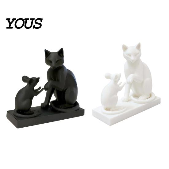 Устойчивый Декор 3D Печатная Современная Скульптура Кота и Мыши, Минималистичный Декор для Стола с Изображением Взаимодействия Животных, Матовый Коллекционный Предмет для Художественной Комнаты