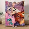 1 шт., Плед с персонажами мультфильма «Зверополис», Декор для дома, Чехол на диван, Плед для улицы, Подарок для друзей, Фланелевый плед, Идеально для кровати