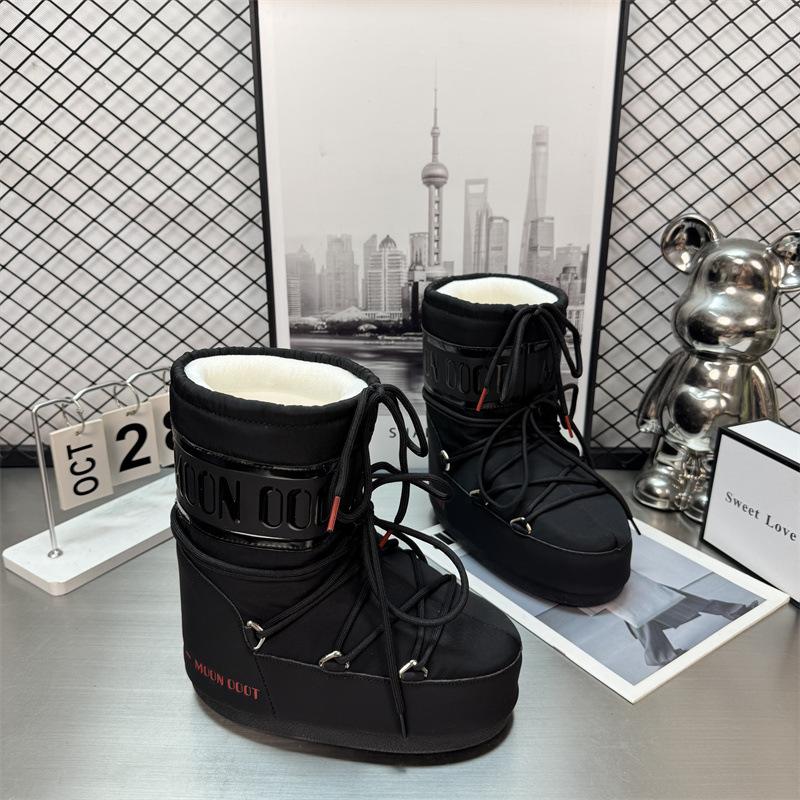 Waterproof version of gypsy moon snow boots women's winter new medium and high tube lace-up non-slip warm ski shoes