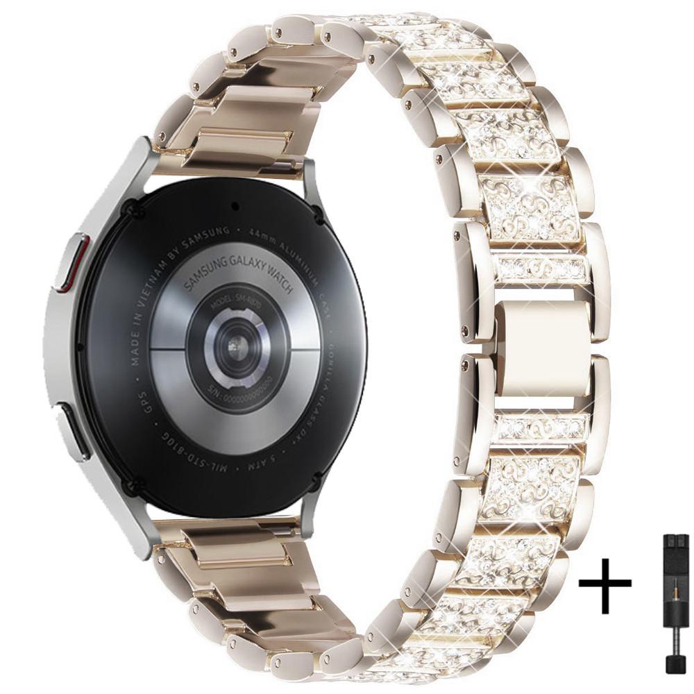 20 мм 22 мм Алмазный ремешок для Samsung Galaxy Watch 7/6/5 pro/4/Classic/active Gear s3 Металлический браслет Huawei GT/2/GT2/3 Pro 4 ремешок