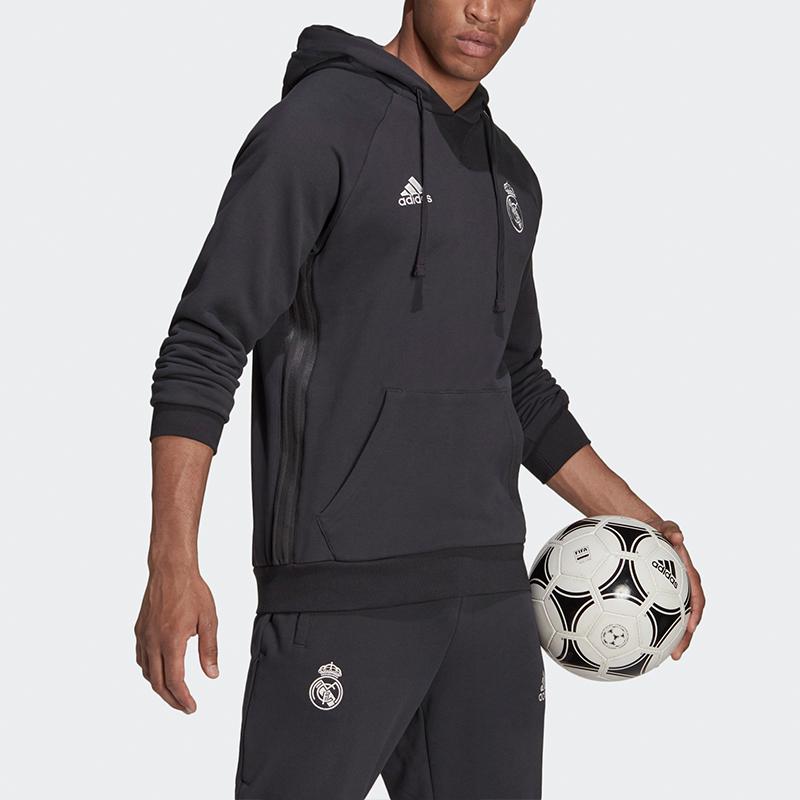adidas Мужская спортивная толстовка с капюшоном Real Madrid, черная GR4276