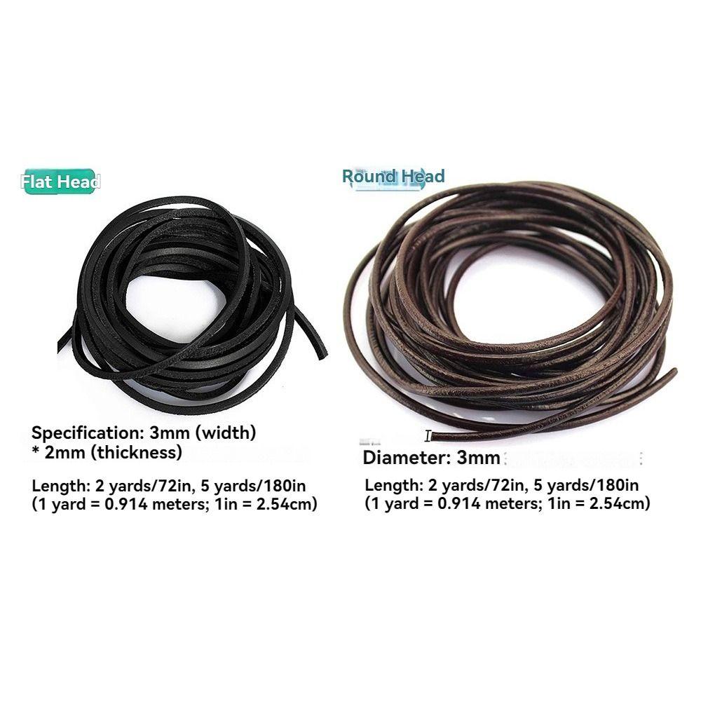 5 ярдов плетеного шнура плоский/круглый шнур из натуральной кожи DIY аксессуары для ожерелья и браслета