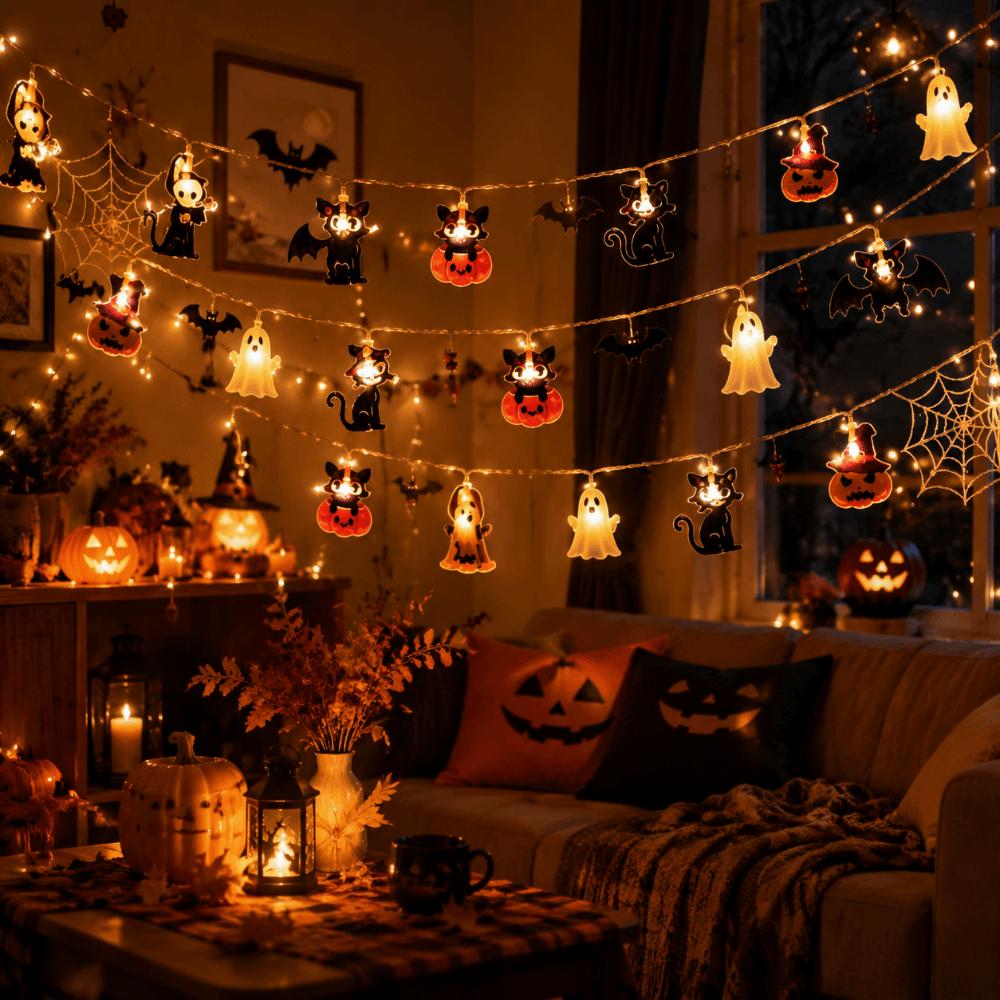 Ghost Party Decoration Pumpkin LED Light Hanging Decorations Lamp String Theme Party