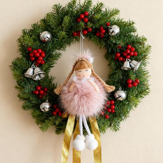 Christmas Angel Doll Pendant with Long Pigtail Design Health Happiness Blessings