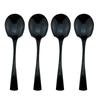 4 шт. сервировочная посуда, столовая посуда, сервировочные ложки для фуршета, банкета, 18/10, наборы столовых приборов с черной зеркальной полировкой