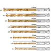 Набор сверл из быстрорежущей стали с титановым покрытием, 13 шт., набор сверл с шестигранным хвостовиком 1/4, 1,5–6,5 мм, шестиугольная ручка, спиральное сверло