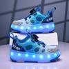 28-36 Детские Большие Размеры Четырехколесные Разборные В Плоские Спортивные Туфли Светодиодная Сетка Освещенная Спортивная Обувь Детская Обувь