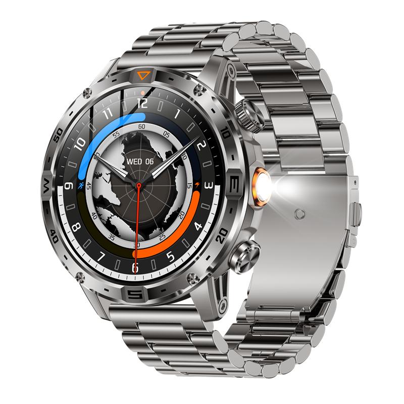 AK91 Men Smart Watch Compass Flashlight Outdoors Multi-Sports Fitness Tracker BT Calling 1000Mah Large Battery Smartwatch