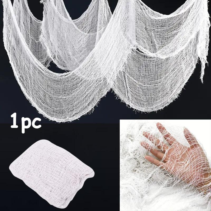 Хэллоуин Марлевая ткань Черная Крупная Марлевая ткань Дом с привидениями Сделай сам Декоративная марля Реквизит для сцены вечеринки ужасов Хэллоуинская декорация