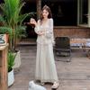 Summer new high-end blouse top wide-leg culottes two-piece set women's summer thin fashion casual women's suit