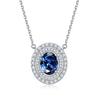 S925 Sterling Silver Necklace Fashionable European and American Cross-border Pendant Row Diamond Colored Treasure Necklace Collarbone Chain Twelfth