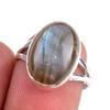 Natural Labradorite Gemstone 925 Solid Sterling Silver Jewelry Ring Size 7 S8O67