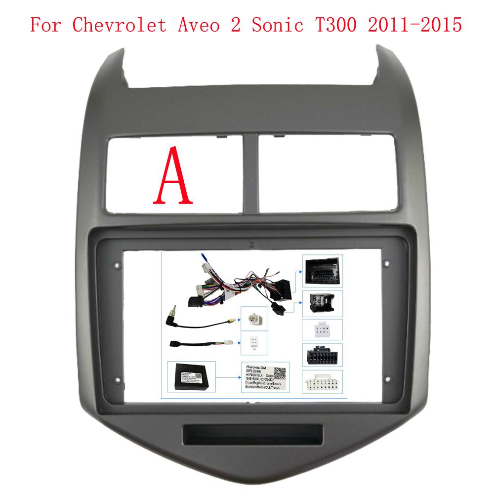 9-дюймовая рамка-переходник для магнитолы для Chevrolet Aveo 2 Sonic T300 2011-2015 Адаптер Canbus Box Декодер Кабель Панель для головного устройства радио