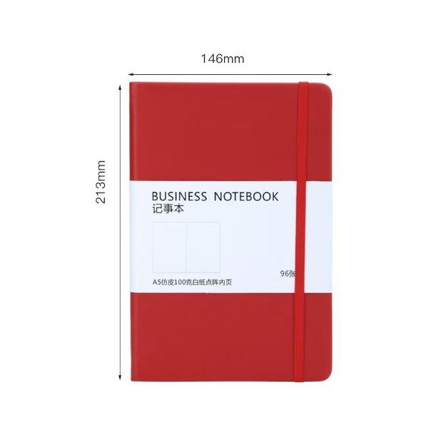Блокнот А5 на резинке, утолщенный, из искусственной кожи, блок в точку, твердая обложка, ежедневник, для бизнеса, для офиса