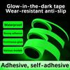 1-5PCS Luminous Tape Luminous Tape Green Warning Ground Light Storage Stair Anti Slip Sticker Reflective Fluorescent Tape