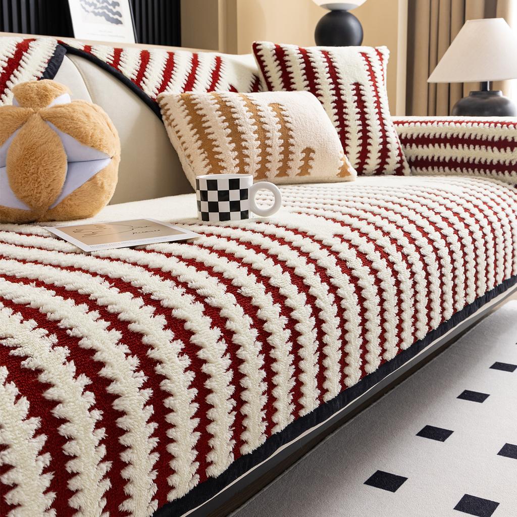 Premium Plush Sofa Cushion Autumn And Winter  New Winter Thickened Straight Row Sofa Seat Cushion Non-Slip Cover Cover Cloth