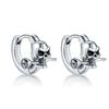 925 Sterling Silver Skull Stud Mens Earrings Vintage Black Earring Men Punk Skeleton Studs for Men Biker Jewelry 1pcs
