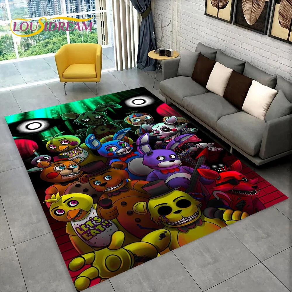 Ковер с изображением Фредди из хоррор-игры FNAF, коврик для дома, гостиной, спальни, дивана, прихожей, декора, коврик для детской игровой зоны, нескользящий коврик для пола