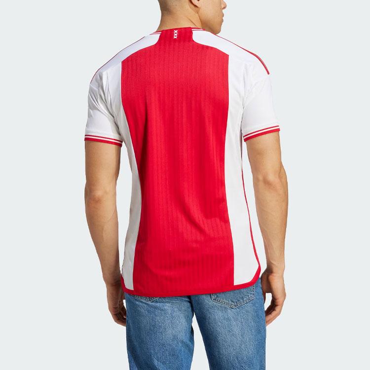 Adidas Футбольная майка Ajax Amsterdam 23/24 Home с буквенным принтом и цветными блоками, с коротким рукавом, мужские топы, темно-красные HZ7725
