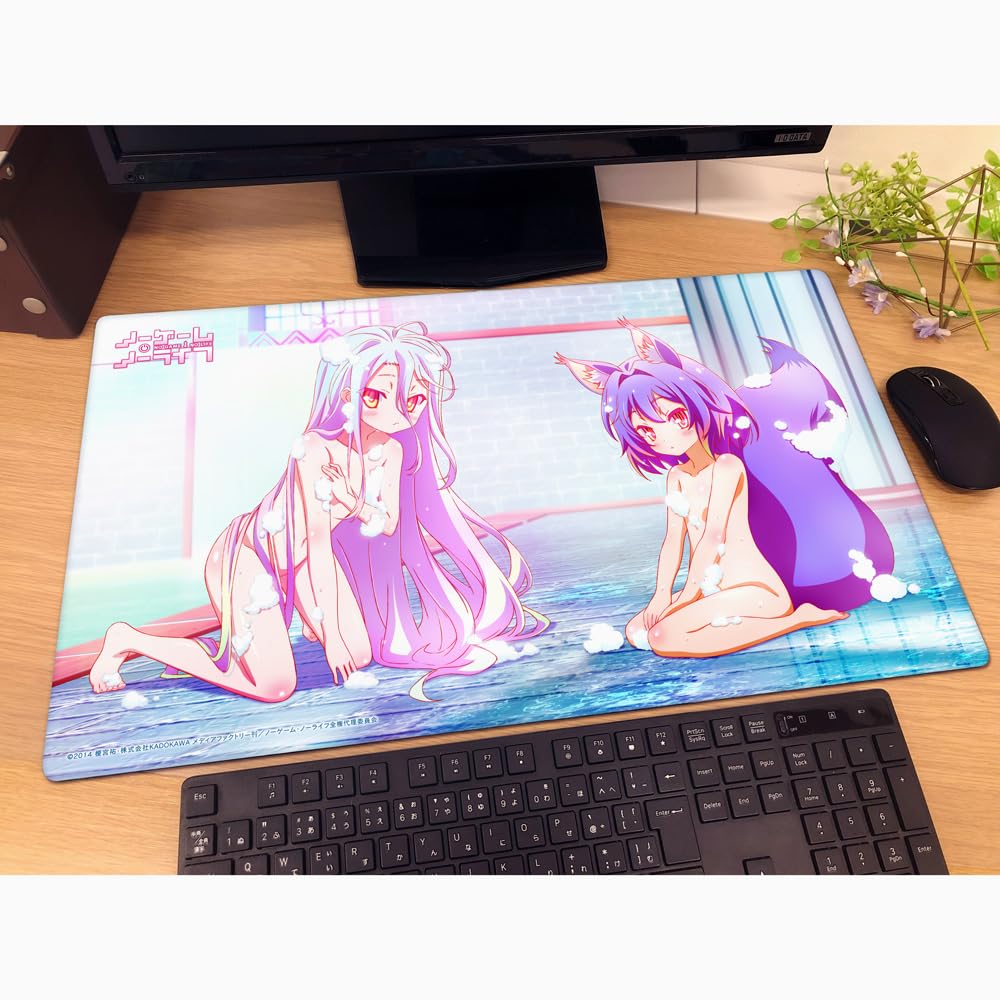 No Game No Life Резиновый коврик Хацусэ Изуна 60см x 35см x 2мм Полиэстер Ключ-th (Сиро и / Ванна) приблизительно. (ширина) (длина) (толщина)