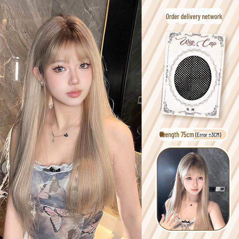 Logic Catwoman Gradient Chocolate Long Straight Wig - Natural Full Head Cover for Women