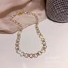 Trend Beads Женское ожерелье-чокер с цепочкой на шею Kpop Pearl, золотого цвета, готическое ожерелье-чокер, подвеска, ожерелье, воротник для девочки