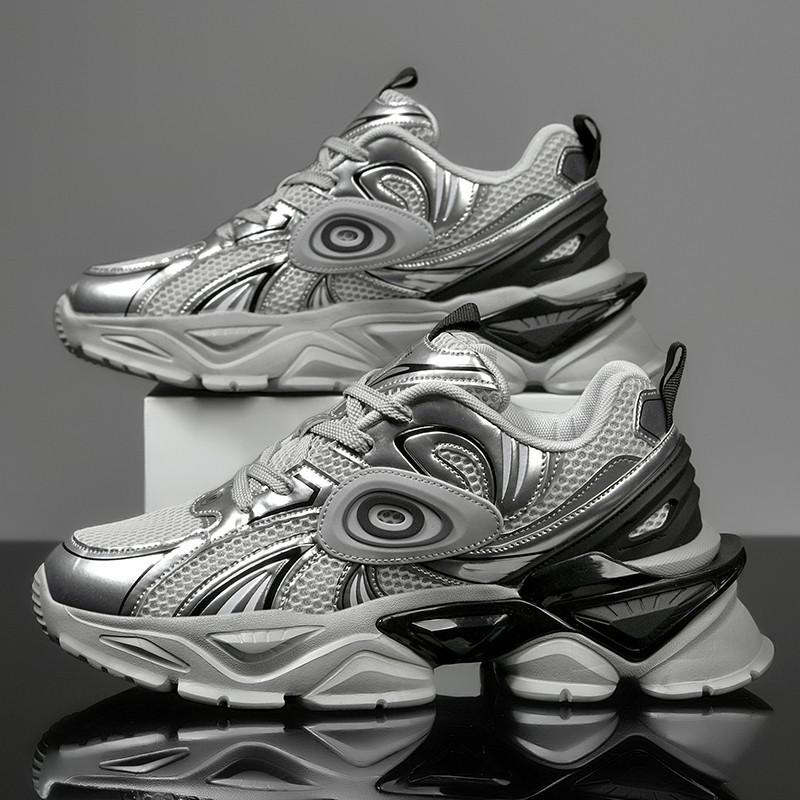 Platform Dad Shoes New Mecha Sneakers Spring and Summer Mesh Men's Catwalk Fashion Casual Trend Fashion Men