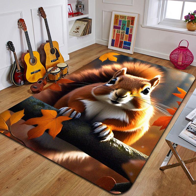 S-squirrel Printed Carpet Fashion Yoga Mat Non-Slip Carpet Bedroom Decoration Outdoor Carpet Bedroom Birthday Gift