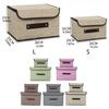 2 шт. складной ящик для хранения нетканый прямоугольный тканевый корзина для одежды игрушки контейнер с крышкой