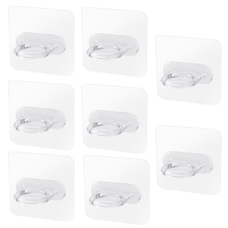 8pcs Punch-free Multifunctional Round Hook Shelf Support Holder Cabinet Shelf Adhesive Hook Kitchen Bathroom Hanging Rack Hook