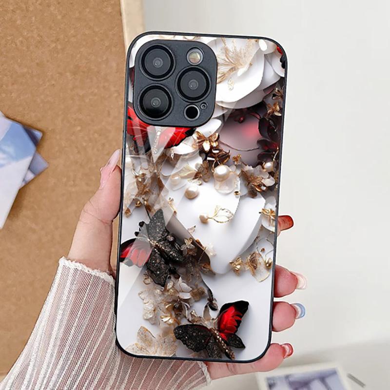 Чехол из закаленного стекла для iPhone 15 Pro Max Funda iPhone 11 13 14 15 12 XR 7 8 Plus X Xs 13pro 15pro с леопардовым принтом