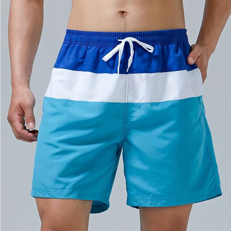 Men's Shorts Casual Patchwork Color Latest 3D Digital Printed for Comfortable Beach Wear