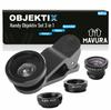 OBJEKTIX Mobile Phone Lens Set Smartphone Lenses Fisheye Wide Angle Macro Camera