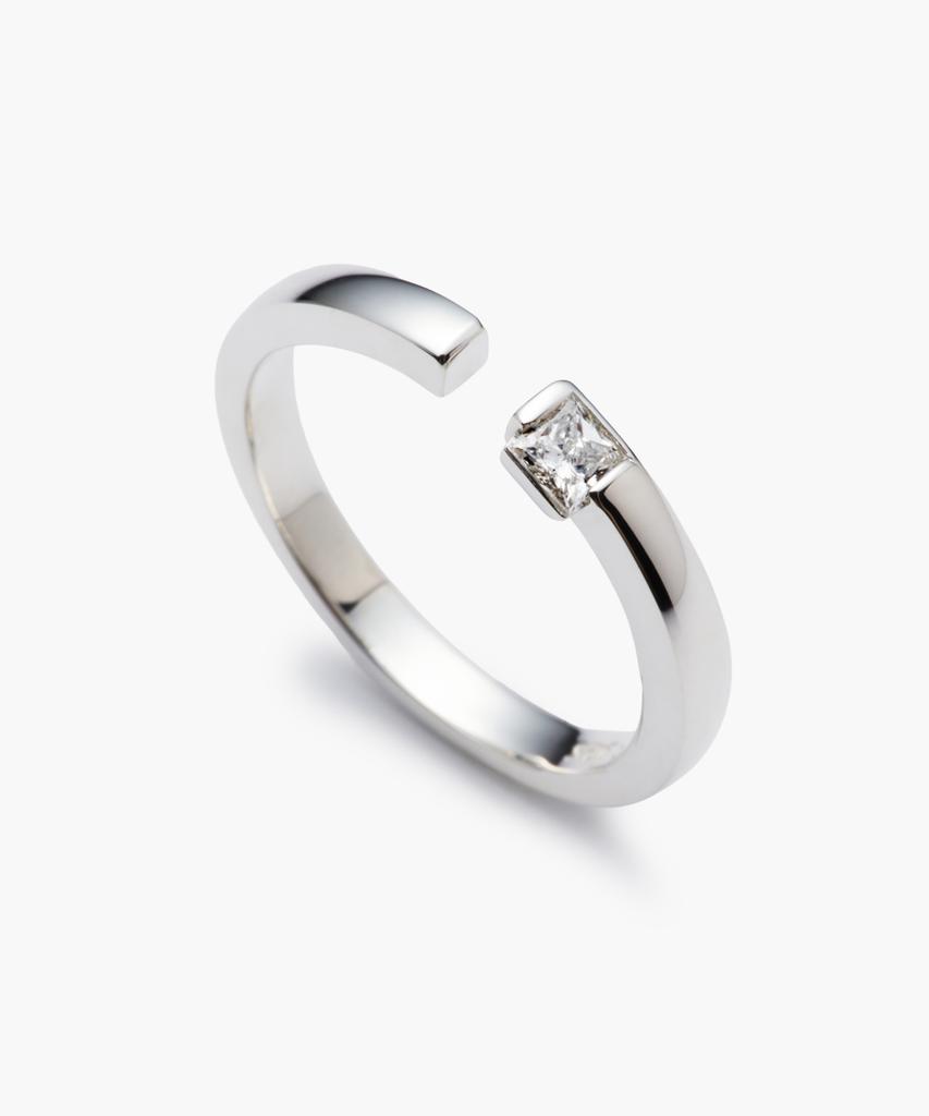 Liersi L-Square Diamond Regular Open Ring (Type A)