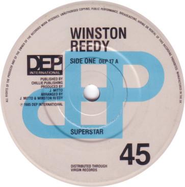 7-дюймовая пластинка WINSTON REEDY Superstar Baby Love DEP17 DEP Internation 1985 UK Reggae Ska Dub Б/у