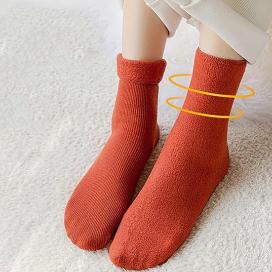 5 Pairs Winter Snow Socks Unisex Thick Plush Mid-tube Thermal Elastic Anti-slip Solid Color Slim Socks for Skiing Skating Camping