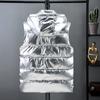 Women Winter Down Cotton Vest Shiny Mid-waistcoat Warm Vest Coat