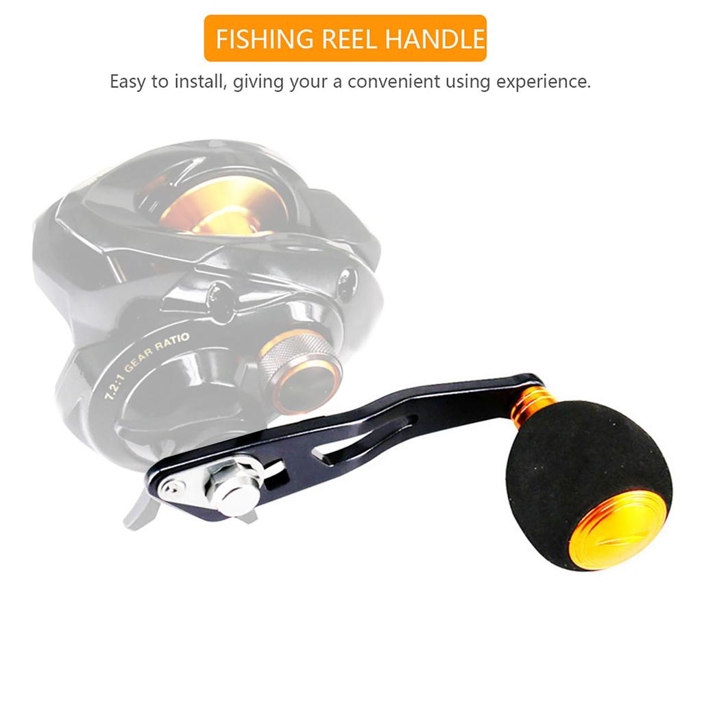 Fishing Reel Handle EVA Knob with Fittings Replacement Parts for Low   Reel (Gold)