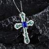 Top Grade 925 Sterling Silver Necklace Women Jewelry Latest Crystal Cross Pendant Necklace Female Party Accessories Personality