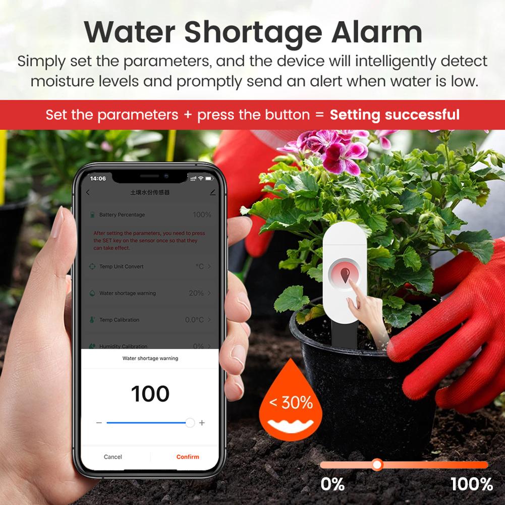Датчик влажности почвы Zigbee Приложение для удаленного мониторинга Тестер влажности и температуры Автоматизация сада Детектор полива для растений
