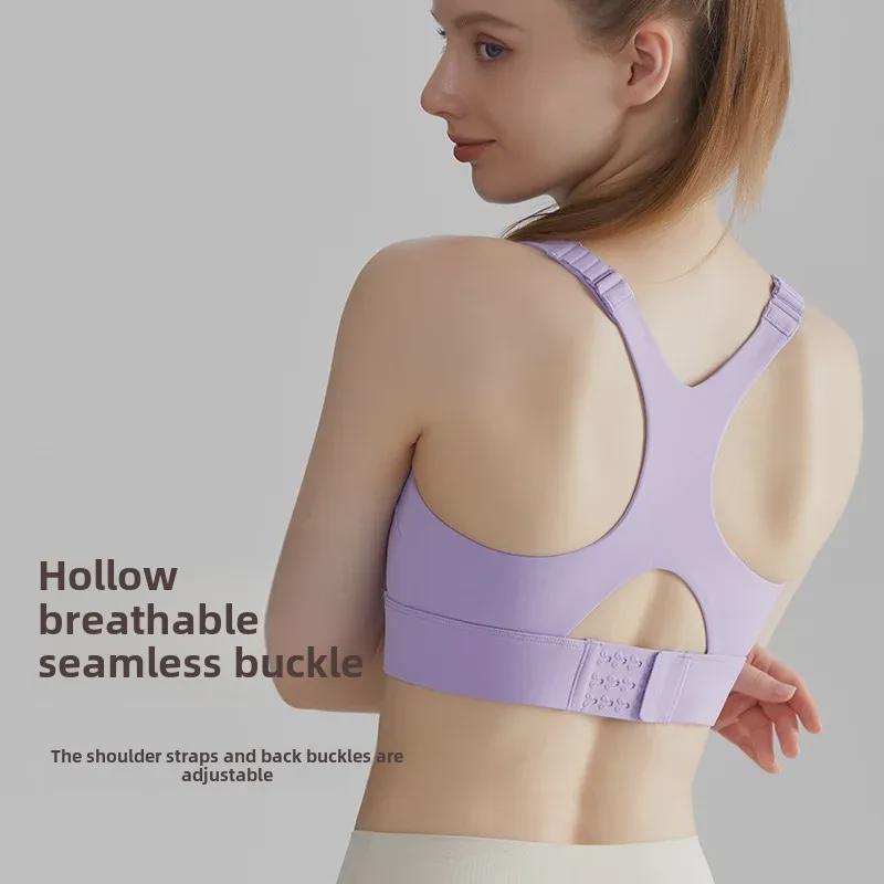 Женский спортивный бюстгальтер высокой прочности LAHN: Ударопрочная фиксированная чашка для бега, фитнеса и йоги