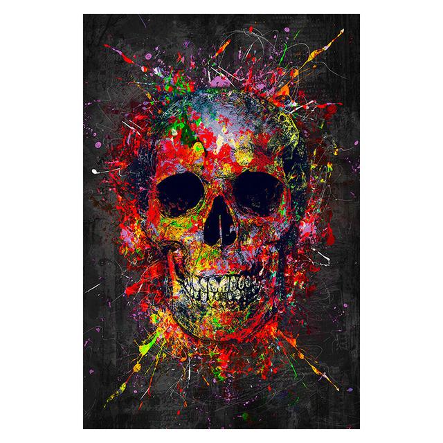 Абстрактные Красочные Поп-Арт Террор Скелет Плакат и Эстамп Уличные Граффити Искусство Картина Маслом Стена